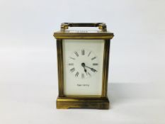 VINTAGE BRASS CARRIAGE CLOCK MARKED MAPPIN & WEBB HEIGHT 11.