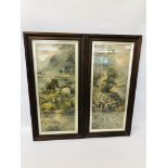 PAIR OF VINTAGE FRAMED PRINTS ONE DEPICTING HIGHLAND CATTLE THE OTHER HILL SHEEP "ERNEST WALBOURN".