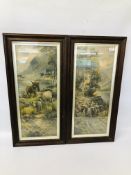 PAIR OF VINTAGE FRAMED PRINTS ONE DEPICTING HIGHLAND CATTLE THE OTHER HILL SHEEP "ERNEST WALBOURN".