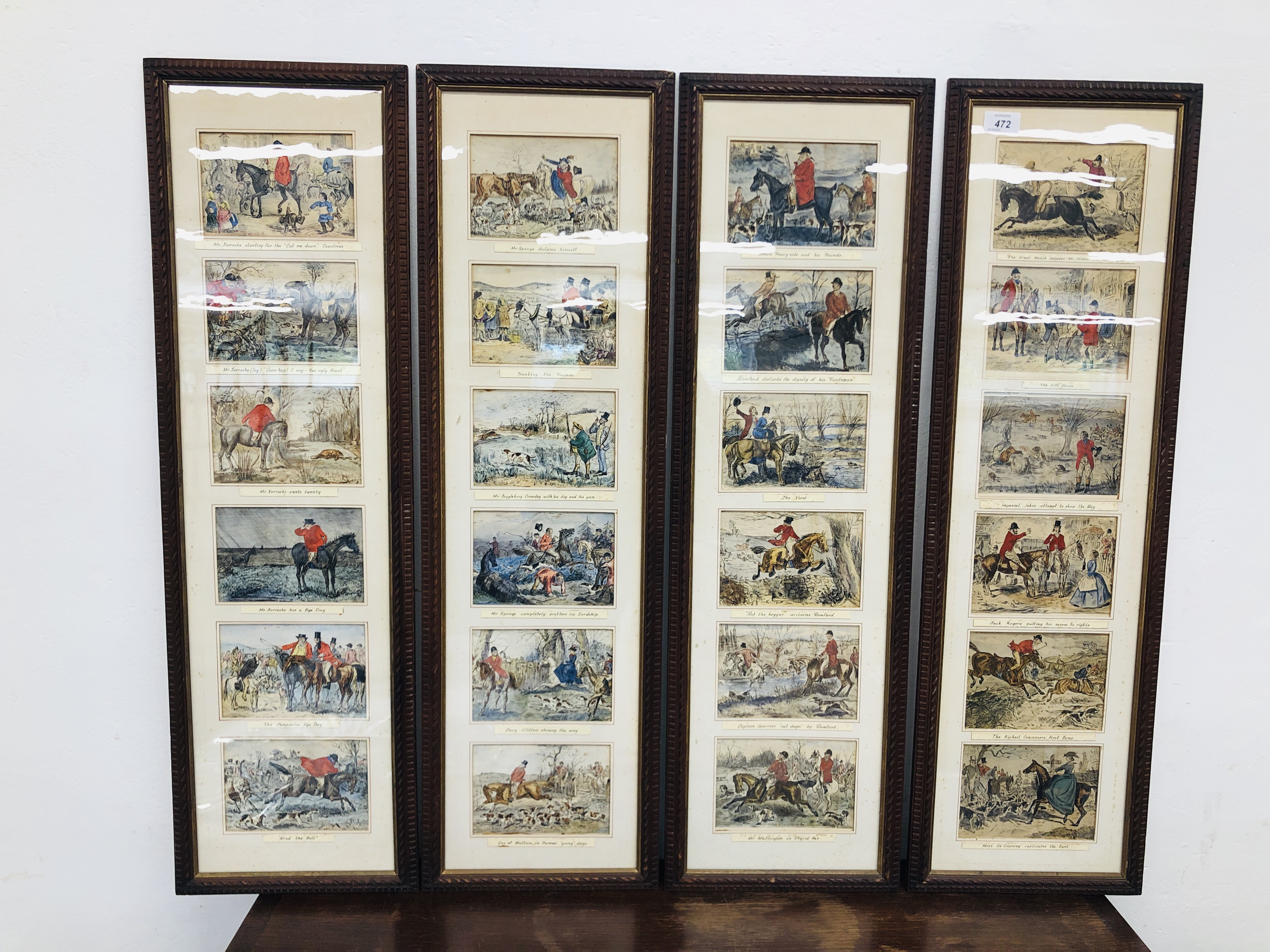 AFTER JOHN LEECH: 24 C19th INK AND WATERCOLOUR DRAWINGS OF HUNTING AND SHOOTING CARTOONS,
