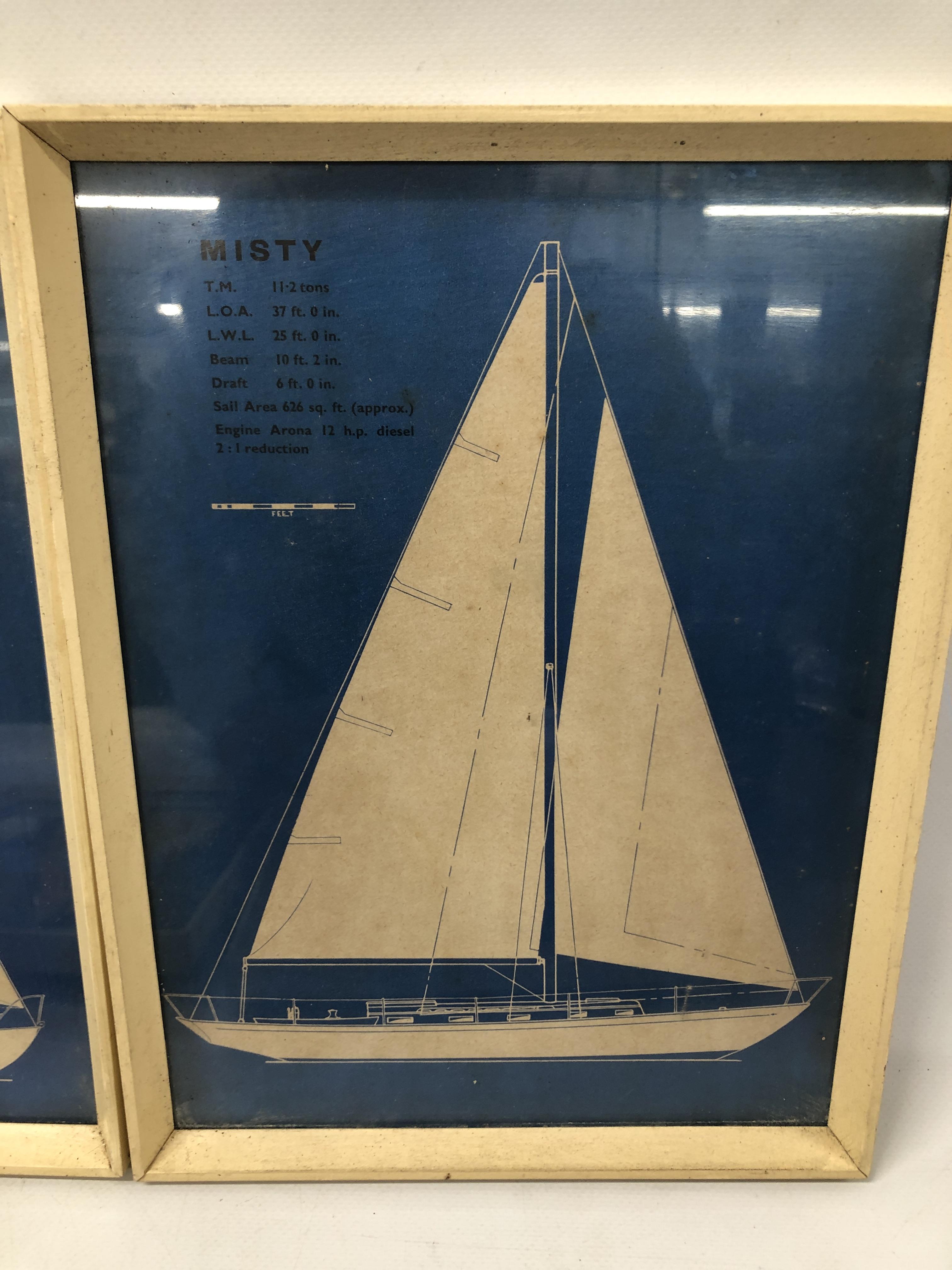 VINTAGE 6 X SET OF WHITE FRAMED PRINTS OF YACHTS APPROX 23 X 30 EACH. - Image 5 of 8