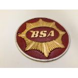 (R) BSA MOTORCYCLE PLAQUE RED