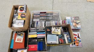 5 X BOXES OF ASSORTED CD'S & DVD'S, BOOKS ETC.