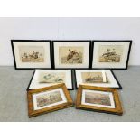 A PAIR OF C19th HUNTING PRINTS IN MAPLE FRAMES, 10.