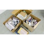 3 X BOXES OF ARTS AND CRAFTS PAPER AND ACCESSORIES ETC.