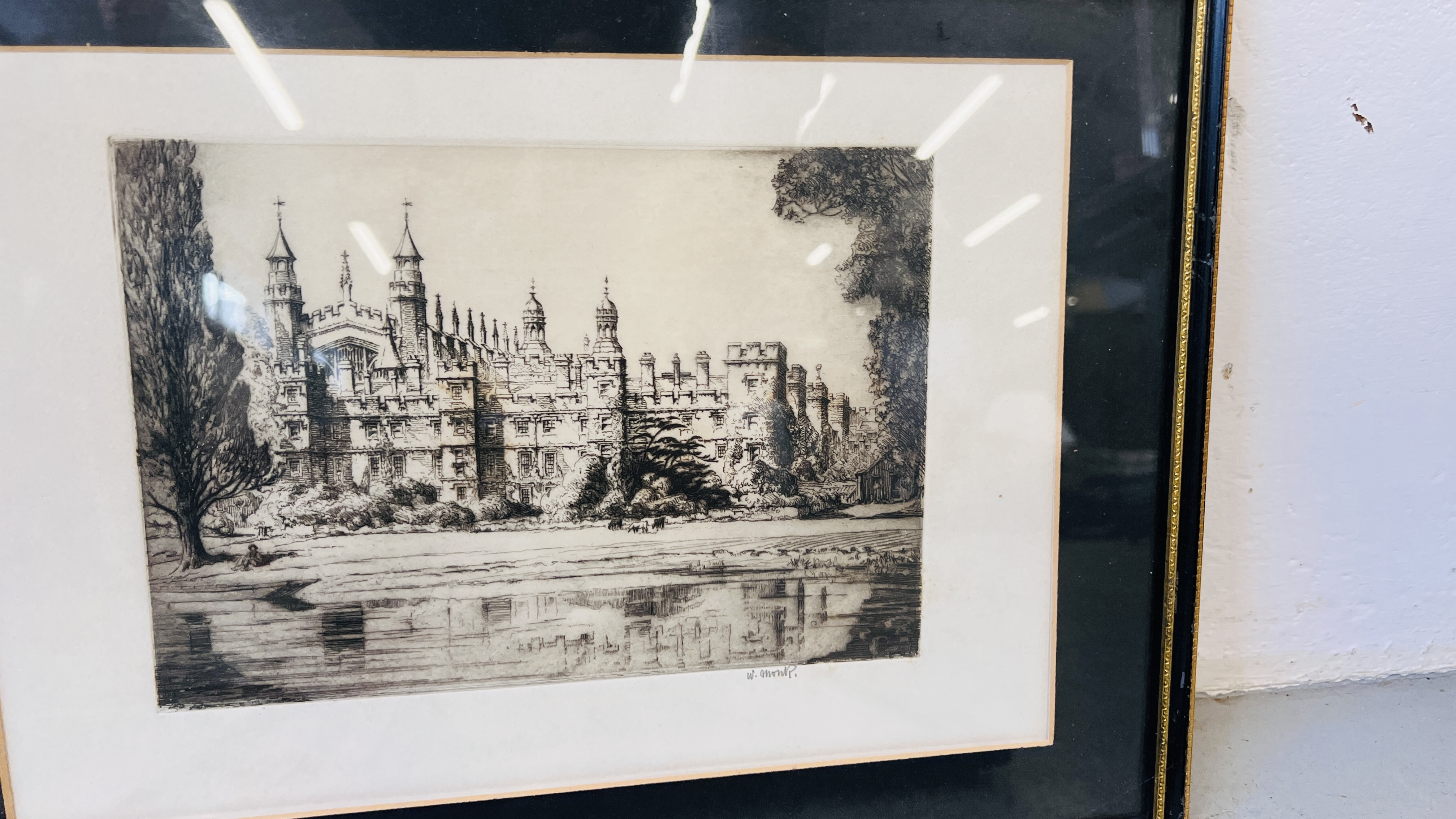 A GROUP OF NINE FRAMED ETCHINGS AND ENGRAVINGS TO INCLUDE NORWICH CATHEDRAL, ARCHITECTURAL ETC. - Image 3 of 11