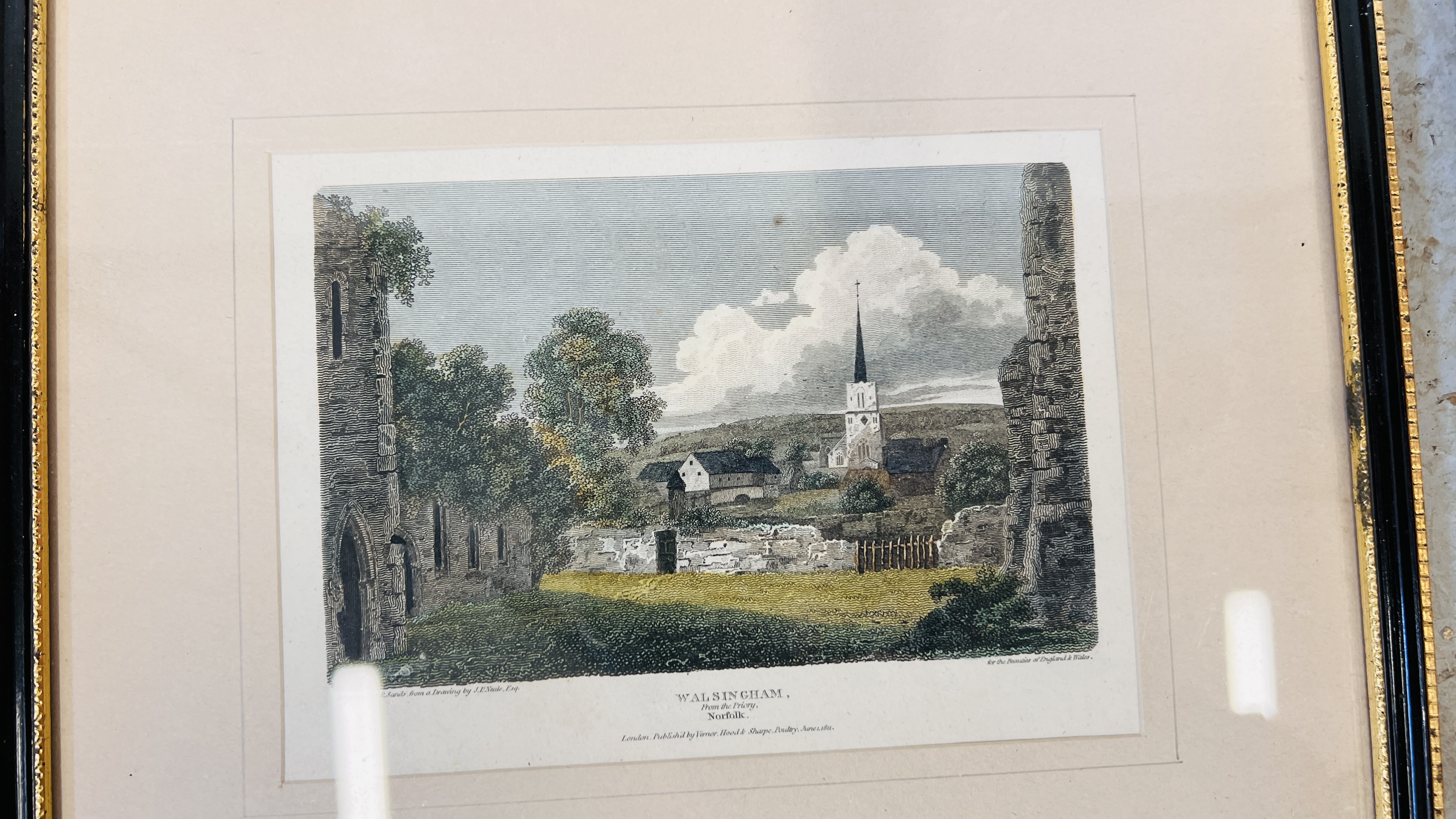 A GROUP OF NINE FRAMED ETCHINGS AND ENGRAVINGS TO INCLUDE NORWICH CATHEDRAL, ARCHITECTURAL ETC. - Image 8 of 11
