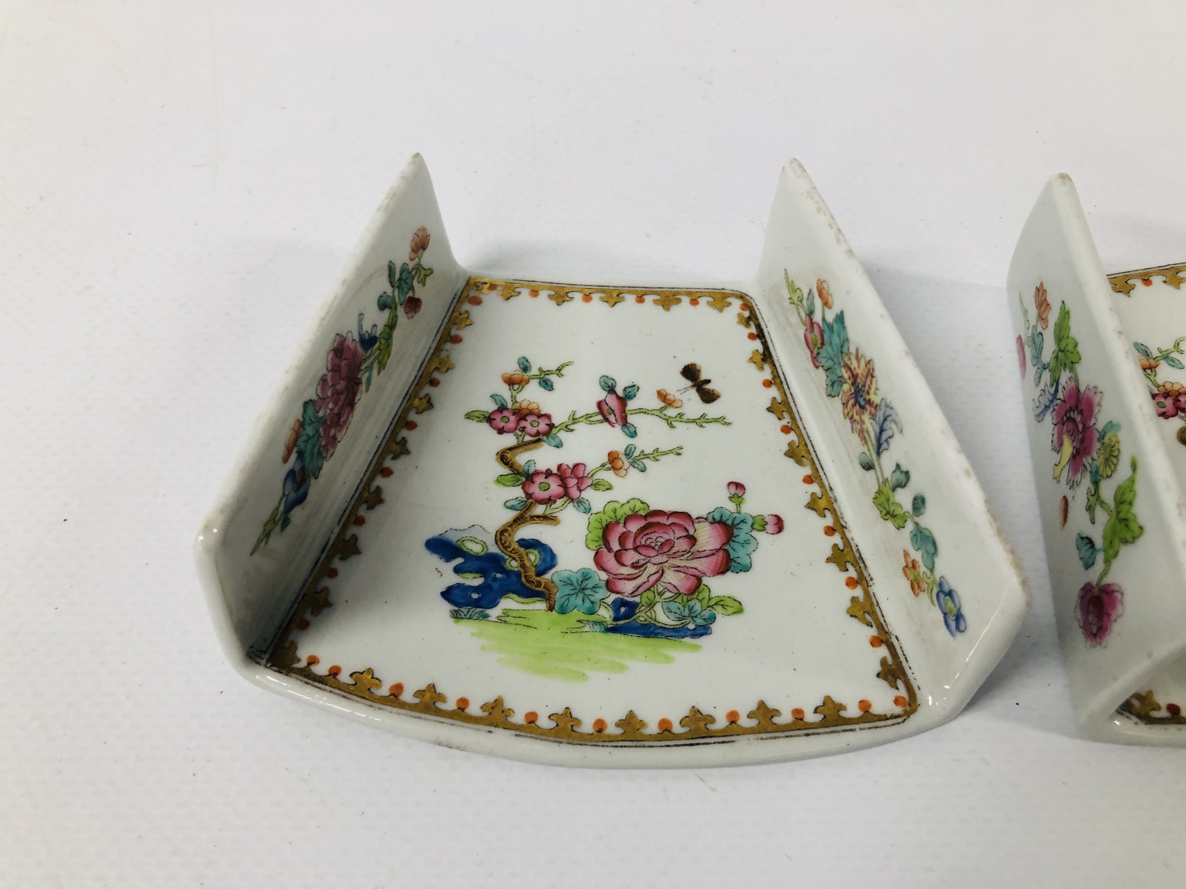 A RARE PAIR OF SPODE POLYCHROME ASPARAGUS SERVERS, - Image 3 of 6