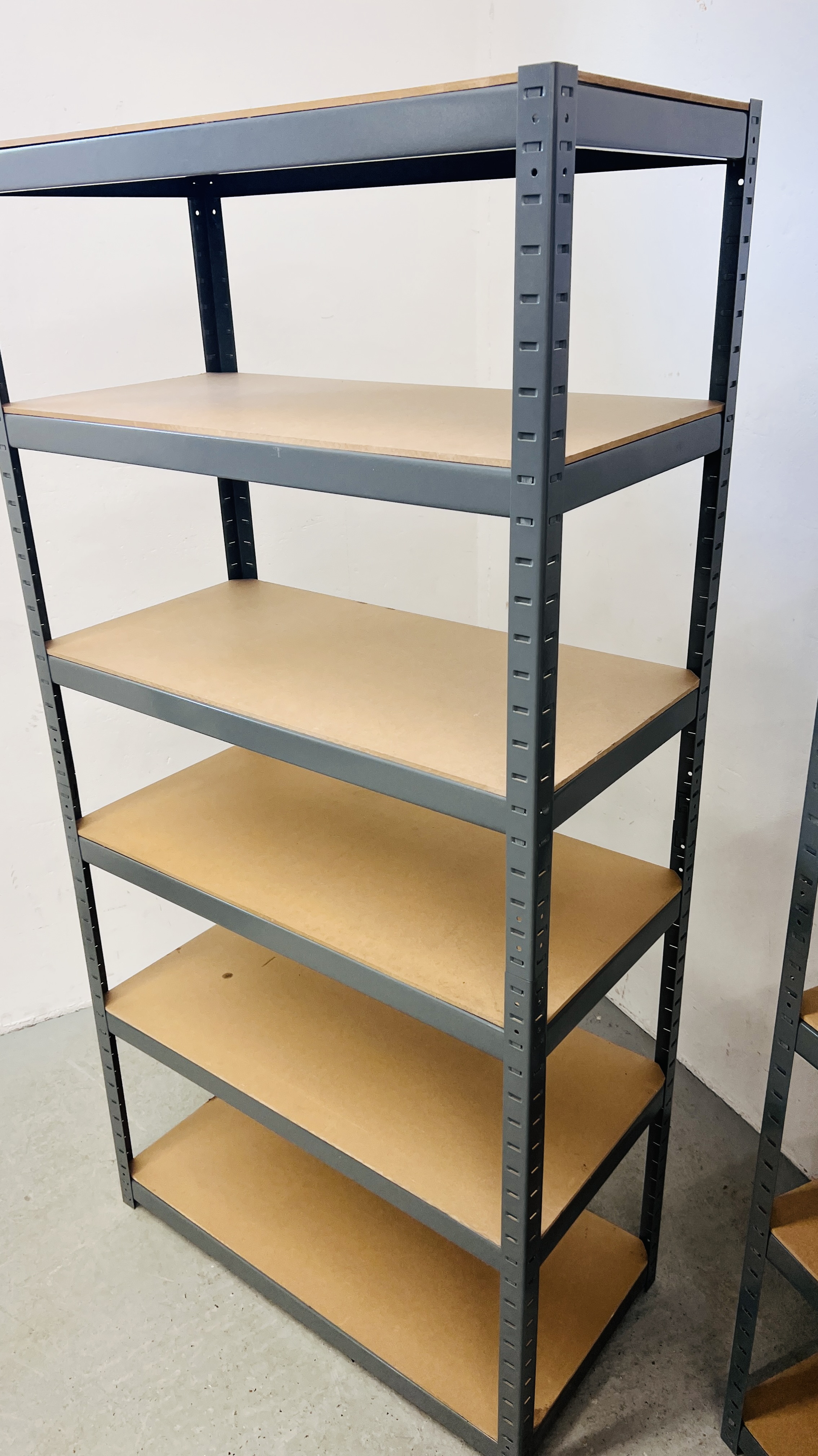 2 X 6 TIER METAL SHELVING RACKS - Image 4 of 4