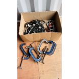 BOX CONTAINING 14 X VARIOUS SPEED CLAMPS, 8 VARIOUS F.