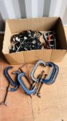 BOX CONTAINING 14 X VARIOUS SPEED CLAMPS, 8 VARIOUS F.