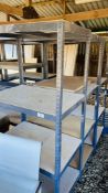 7 X BAYS OF STEEL WORKSHOP SHELVING + ADDITIONAL SPA SECTIONS.