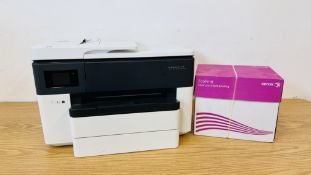 HP OFFICE JET PRO 7730 PRINTER/FAX/SCAN/COPIER AND ONE BOX A4 PAPER - SOLD AS SEEN.
