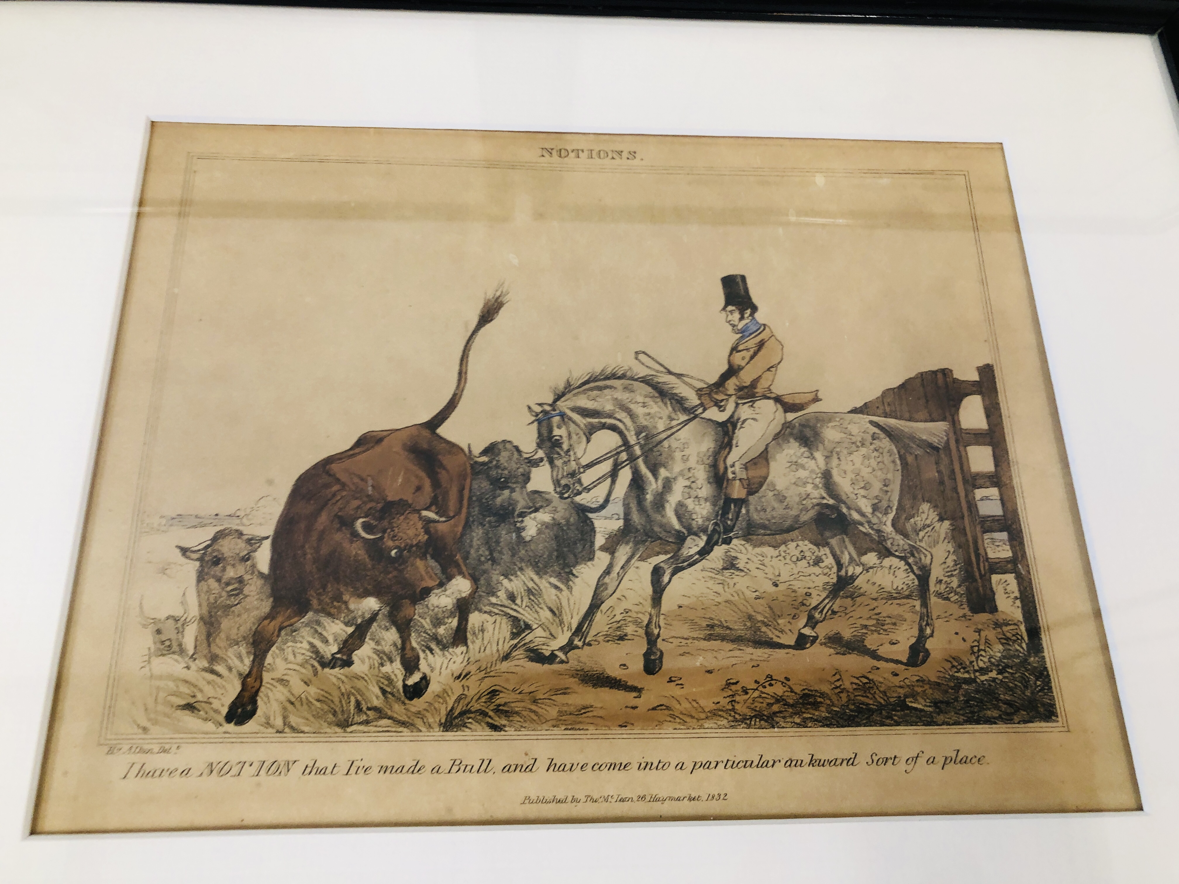 A PAIR OF C19th HUNTING PRINTS IN MAPLE FRAMES, 10. - Image 5 of 8