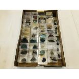 A COLLECTION OF APPROX 49 CRYSTAL AND MINERAL ROCK EXAMPLES TO INCLUDE RICHTERITE,