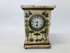 VINTAGE SHABBY CHIC MANTEL CLOCK, H 27CM.