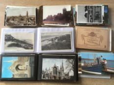 SMALL TUB MIXED NORFOLK AND A FEW SUFFOLK POSTCARDS IN TWO FOLDERS AND LOOSE (100+)