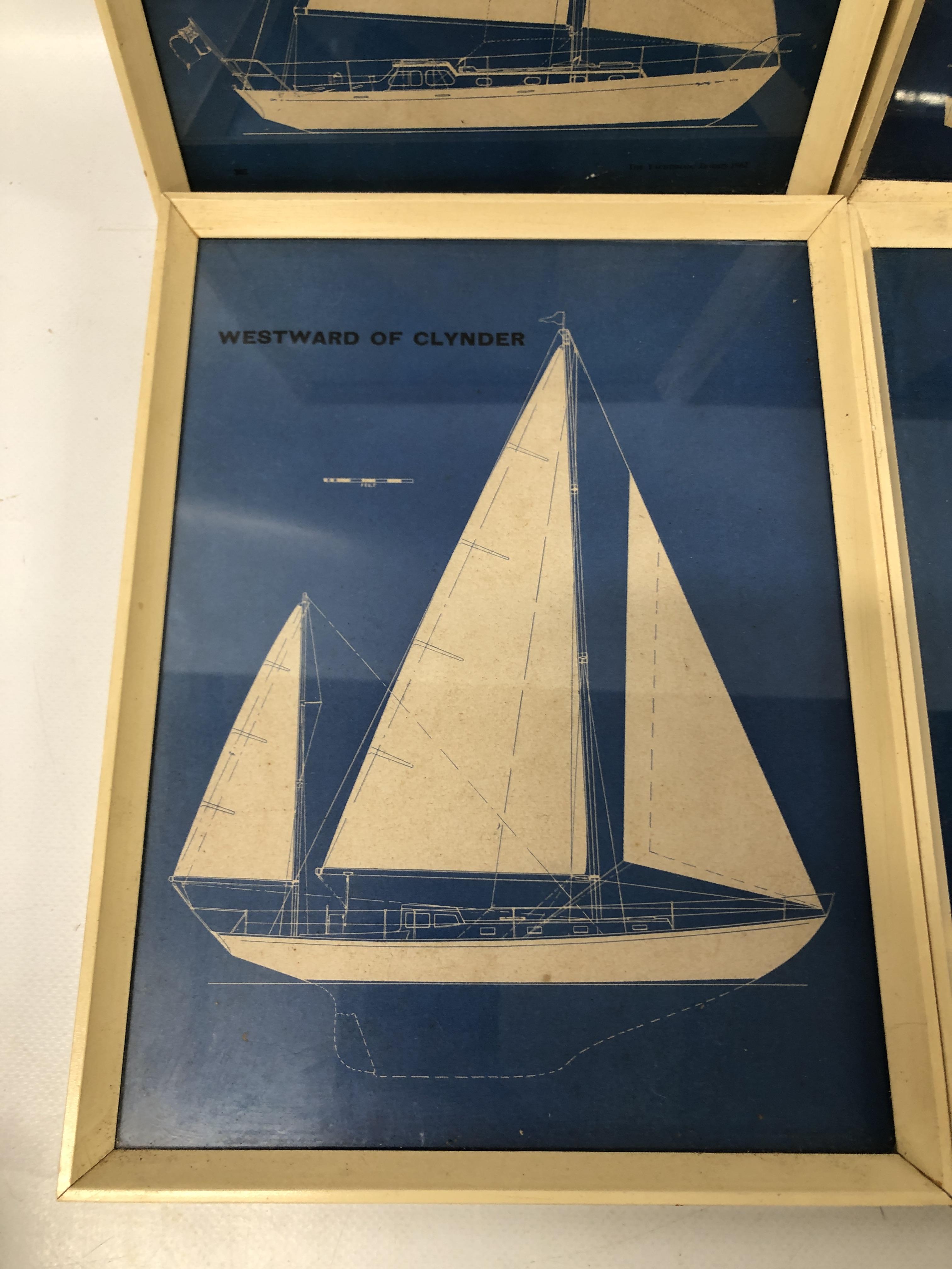 VINTAGE 6 X SET OF WHITE FRAMED PRINTS OF YACHTS APPROX 23 X 30 EACH. - Image 2 of 8