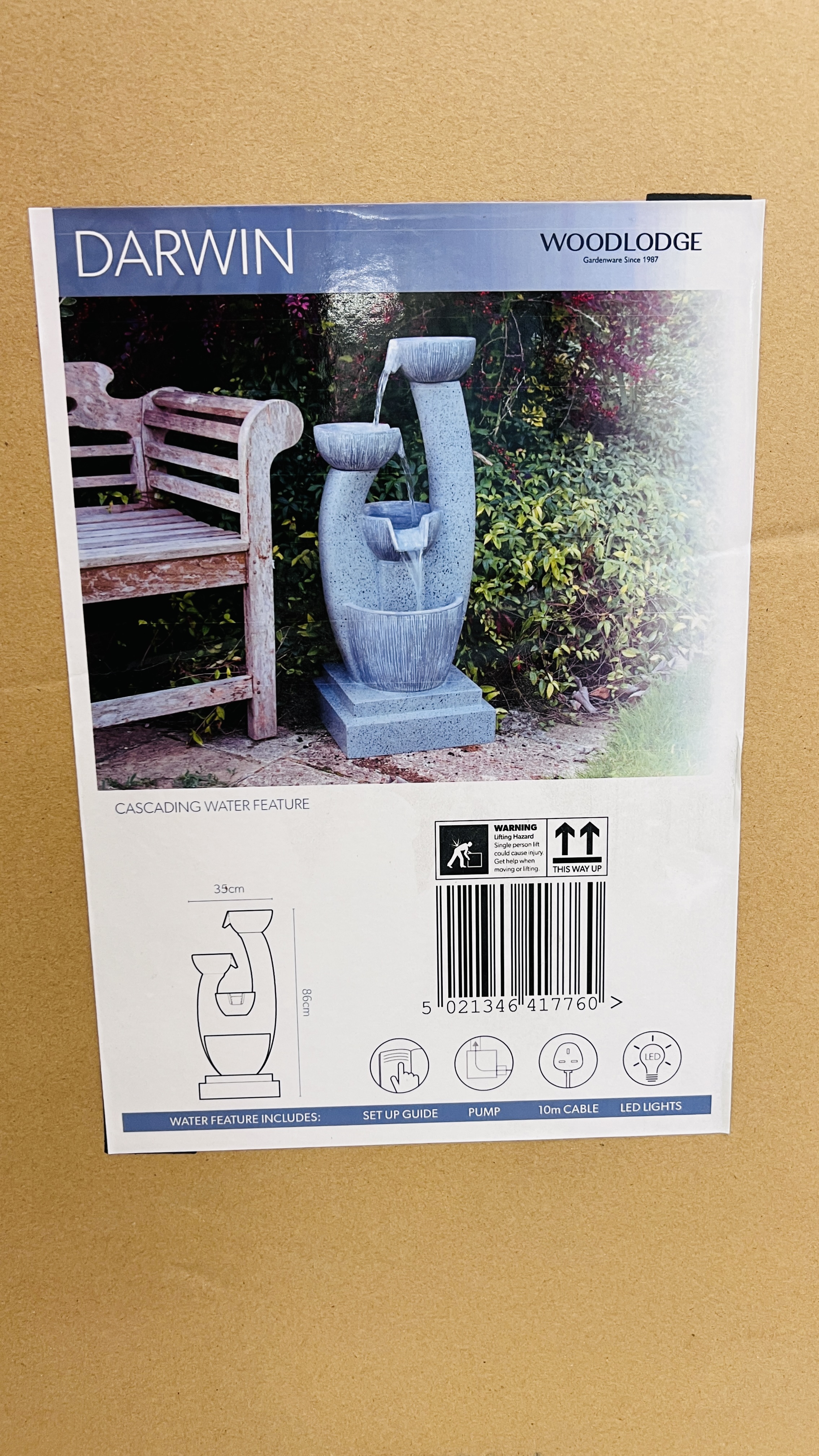 DARWIN CASCADING WATER FEATURE BOXED - HEIGHT 86CM. - Image 2 of 4