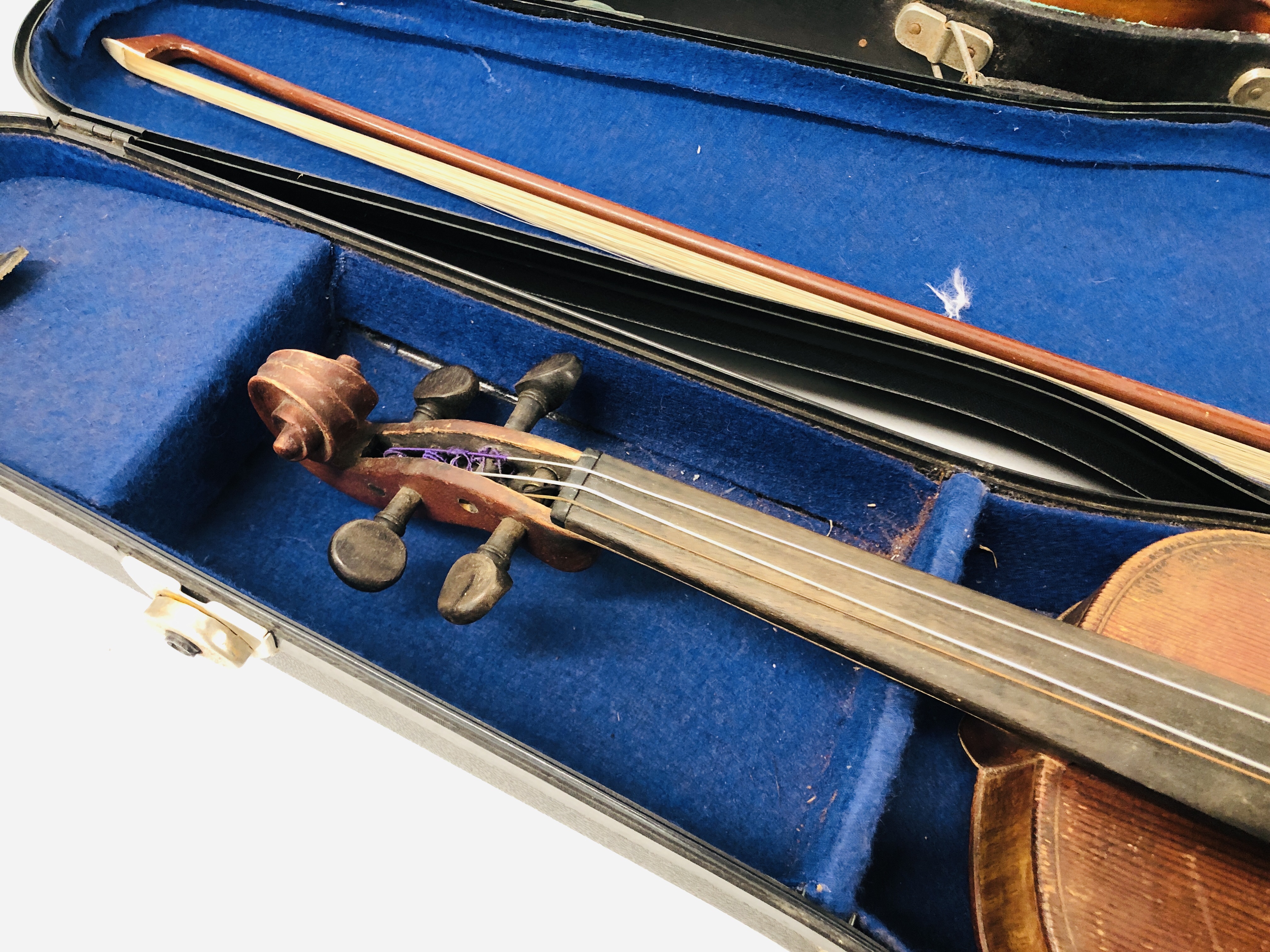 TWO VINTAGE VIOLINS IN FITTED HARD CASES - Image 3 of 11