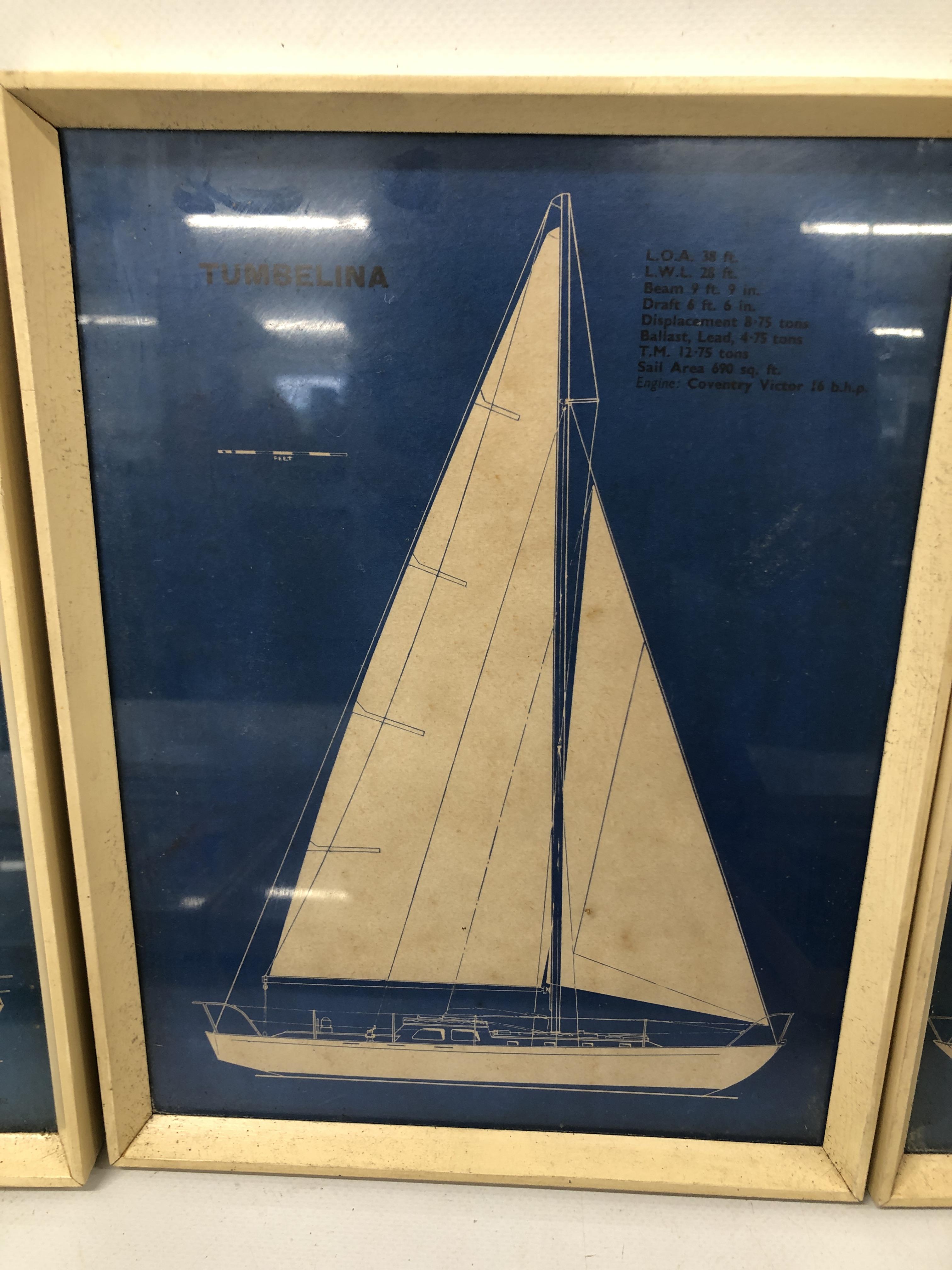VINTAGE 6 X SET OF WHITE FRAMED PRINTS OF YACHTS APPROX 23 X 30 EACH. - Image 6 of 8