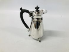 A SILVER PLATED COFFEE POT.