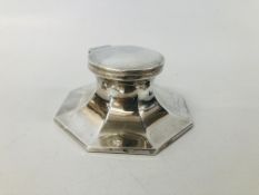 ANTIQUE SILVER INKWELL AND LINER,