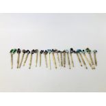 COLLECTION OF 20 VINTAGE LACE BOBBINS AND SPANGLES,