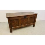 PERIOD OAK INLAID COFFER - W 127CM. X D 52CM. X H 67CM.