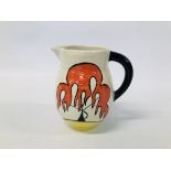 "THE DINGLE" OLD ELLGRRAVE POTTERY MILK JUG SIGNED BY LORNA BAILEY, H 13CM.