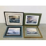 FOUR MICK BENSLEY LIFEBOAT RESCUE PRINTS TO INCLUDE SHOREHAM, CAISTER,