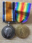 WW1 PAIR TO 2453 PTE. F.W. GILLINGS NORF. YEO.