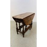 PERIOD OAK GATE LEG TABLE AND DRAWER