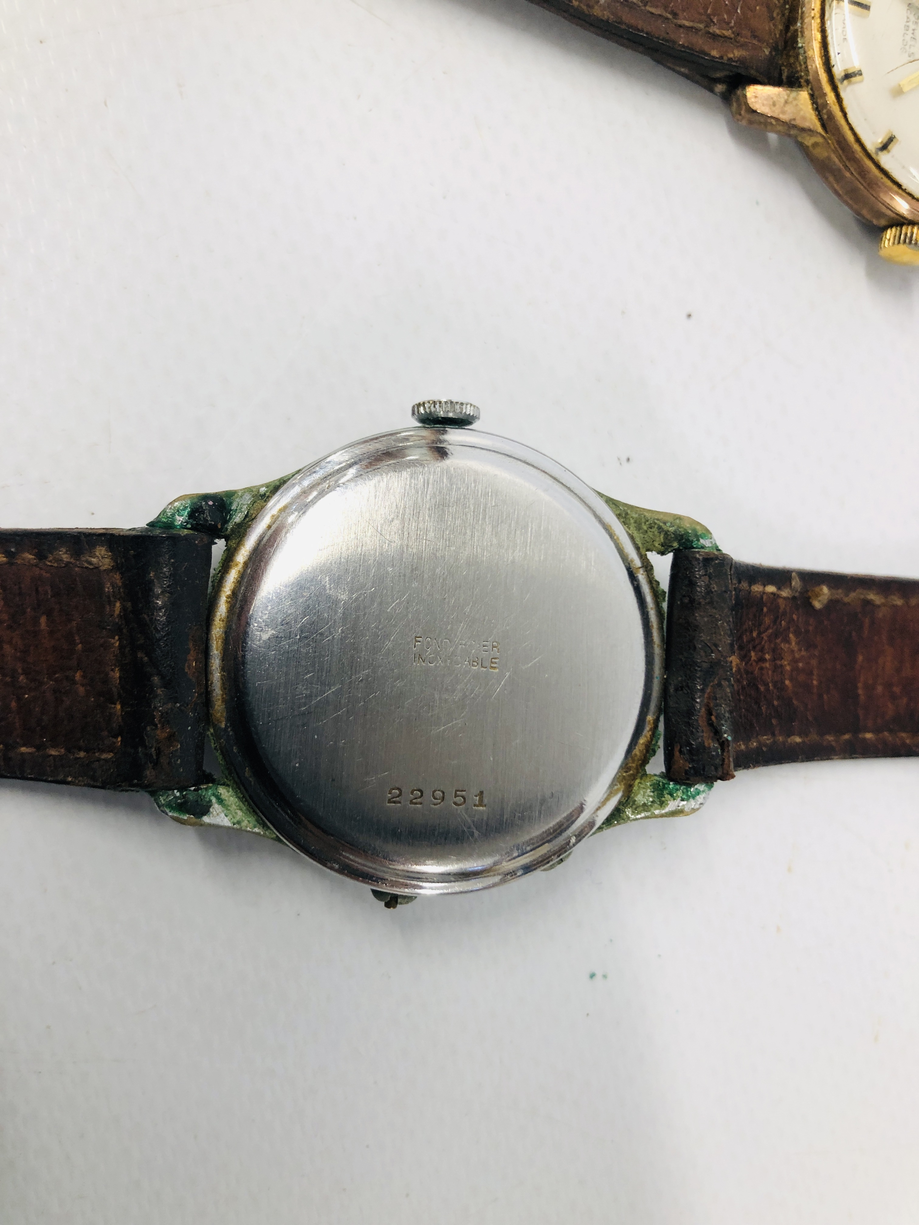 THREE VINTAGE GENT'S WRIST WATCHES TO INCLUDE NIVIA, MUDU ETC. - Image 6 of 11