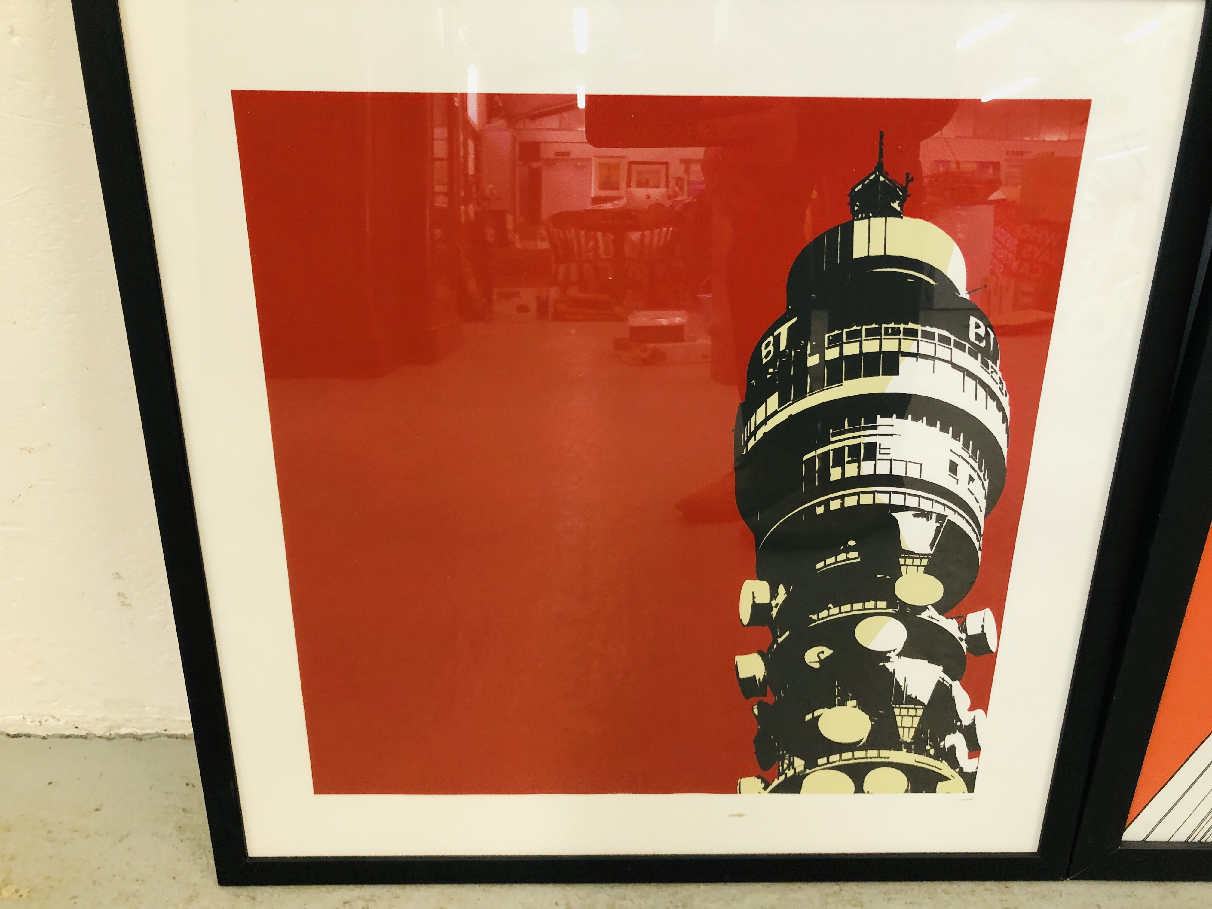 THREE MODERN FRAMED PRINTS IN THE JAYSON LILTEY STYLE TO INCLUDE BATTERSEA POWER STATION. - Image 4 of 4