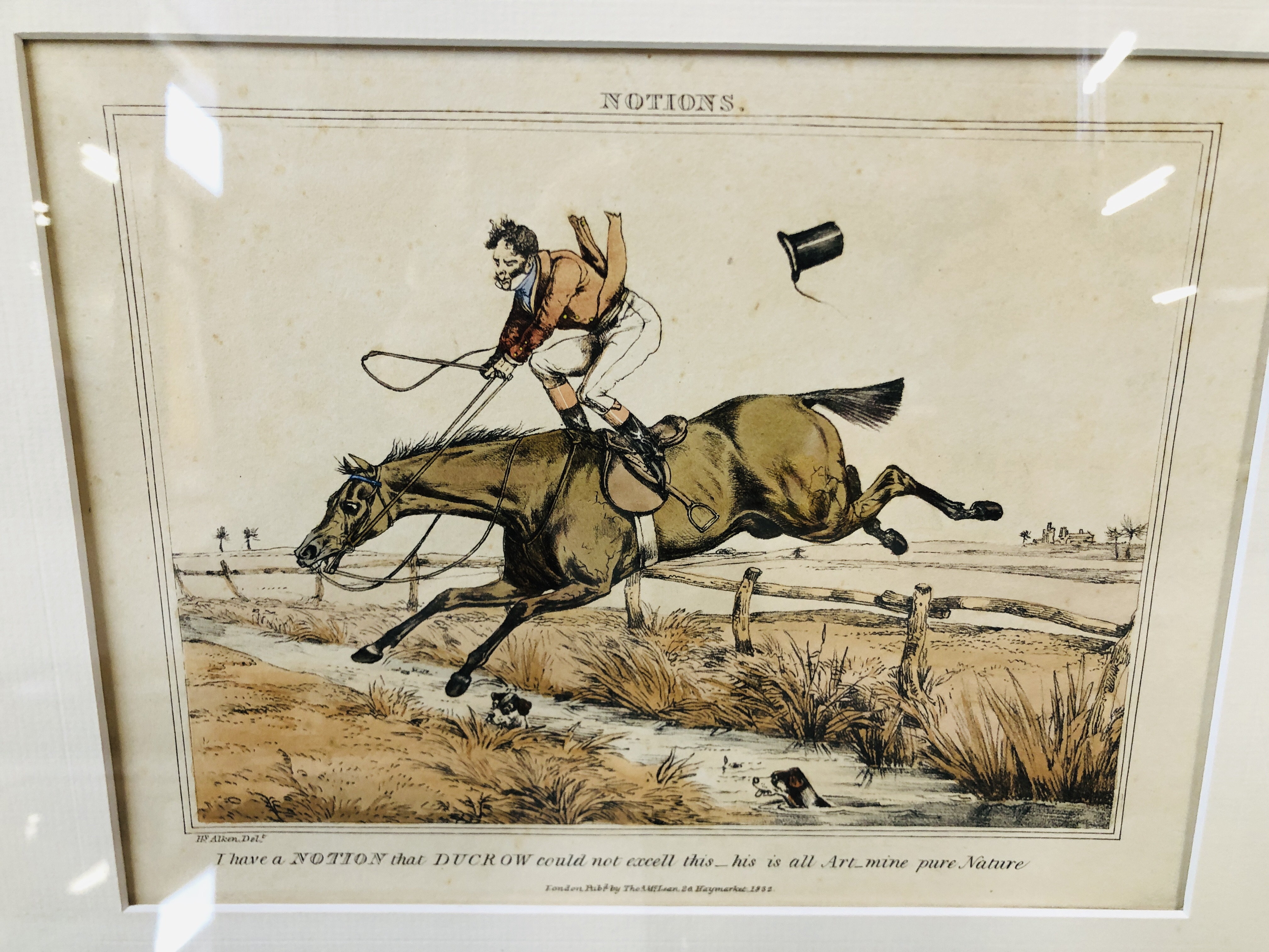 A PAIR OF C19th HUNTING PRINTS IN MAPLE FRAMES, 10. - Image 6 of 8