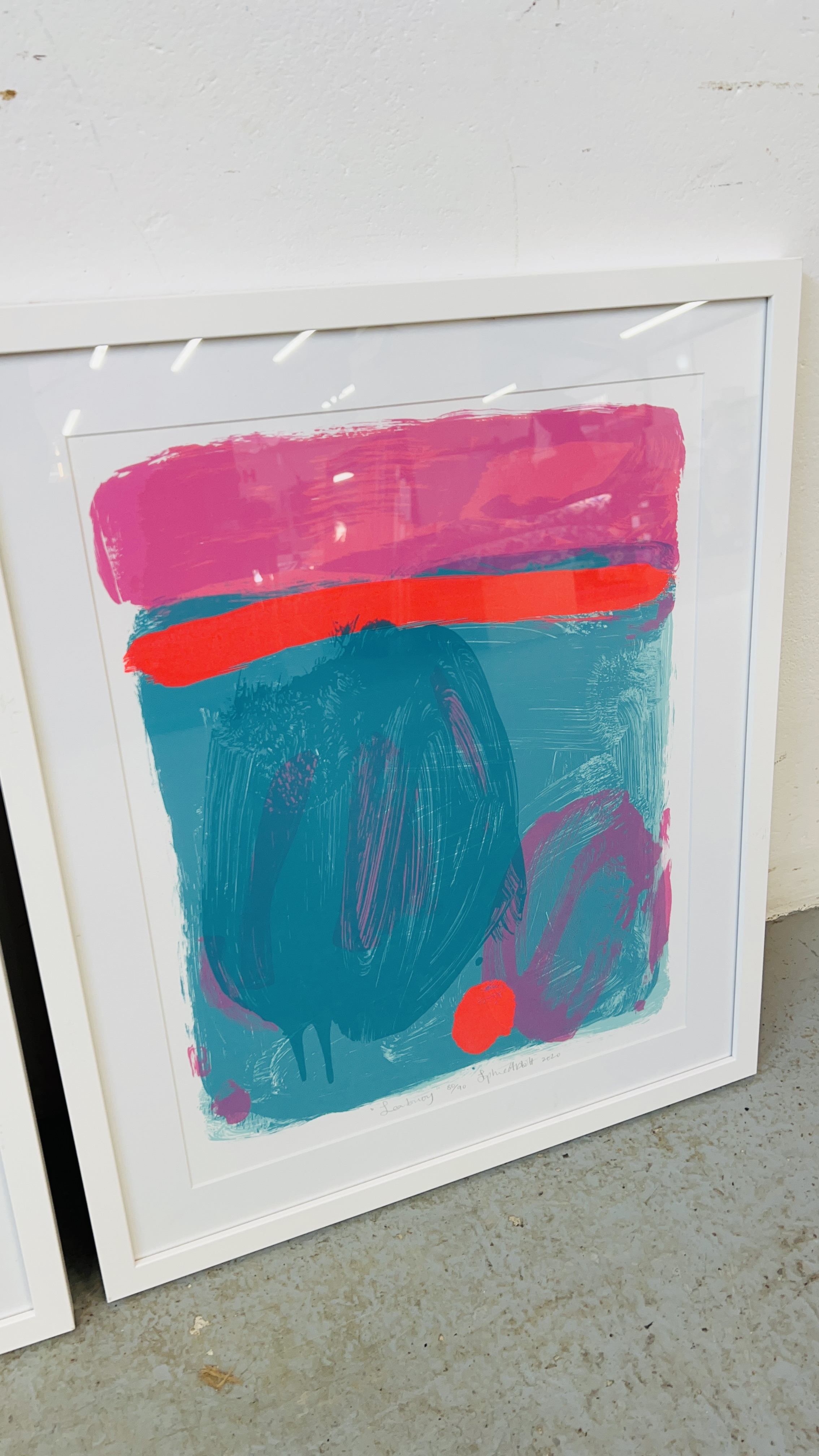 THREE LIMITED EDITION FRAMED MODERN ART / ABSTRACT PRINTS BEARING PENCIL SIGNATURE SOPHIE ABBOTT - Image 6 of 7