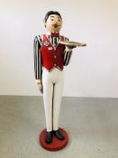 LIFE SIZE WAITER BY AW DESIGN, H 155CM.