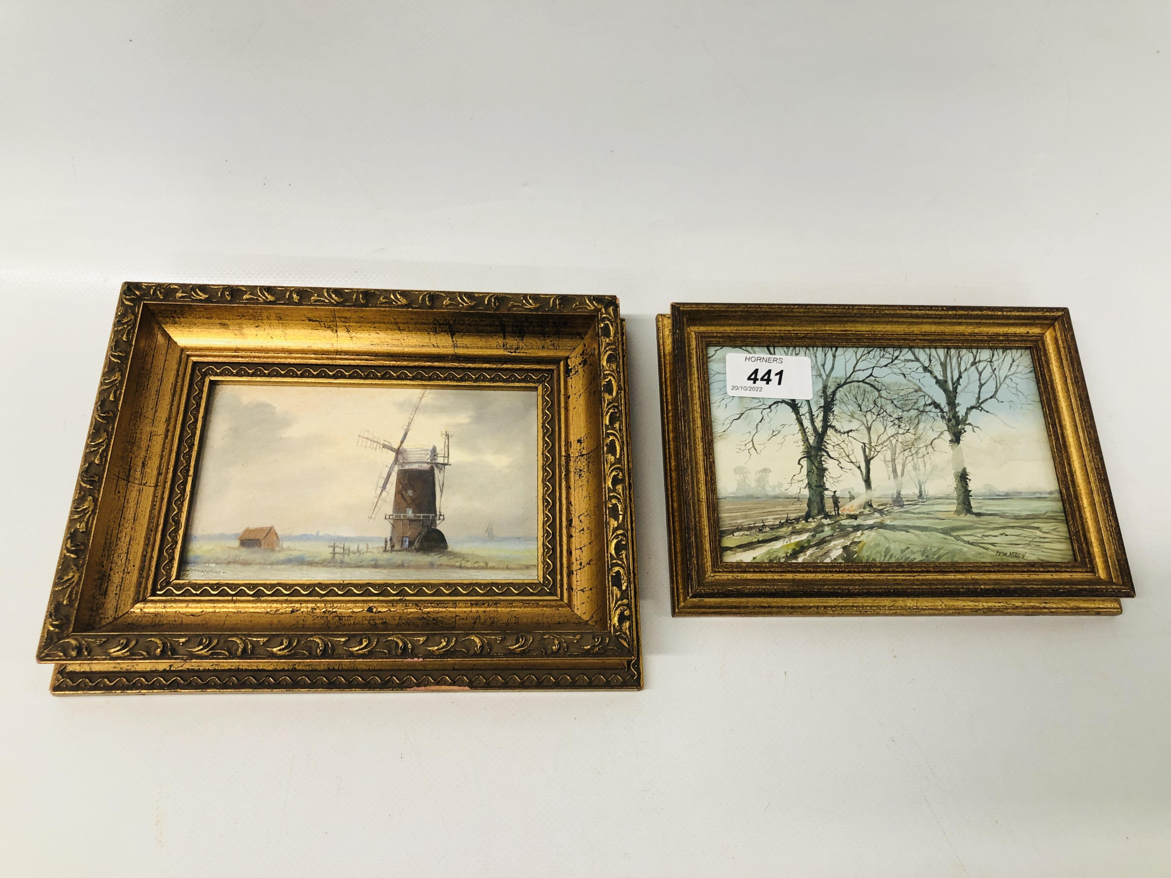 TWO FRAMED ORIGINAL LOCAL ART WORKS BY JAMES ALLEN AND PETER MERRIN