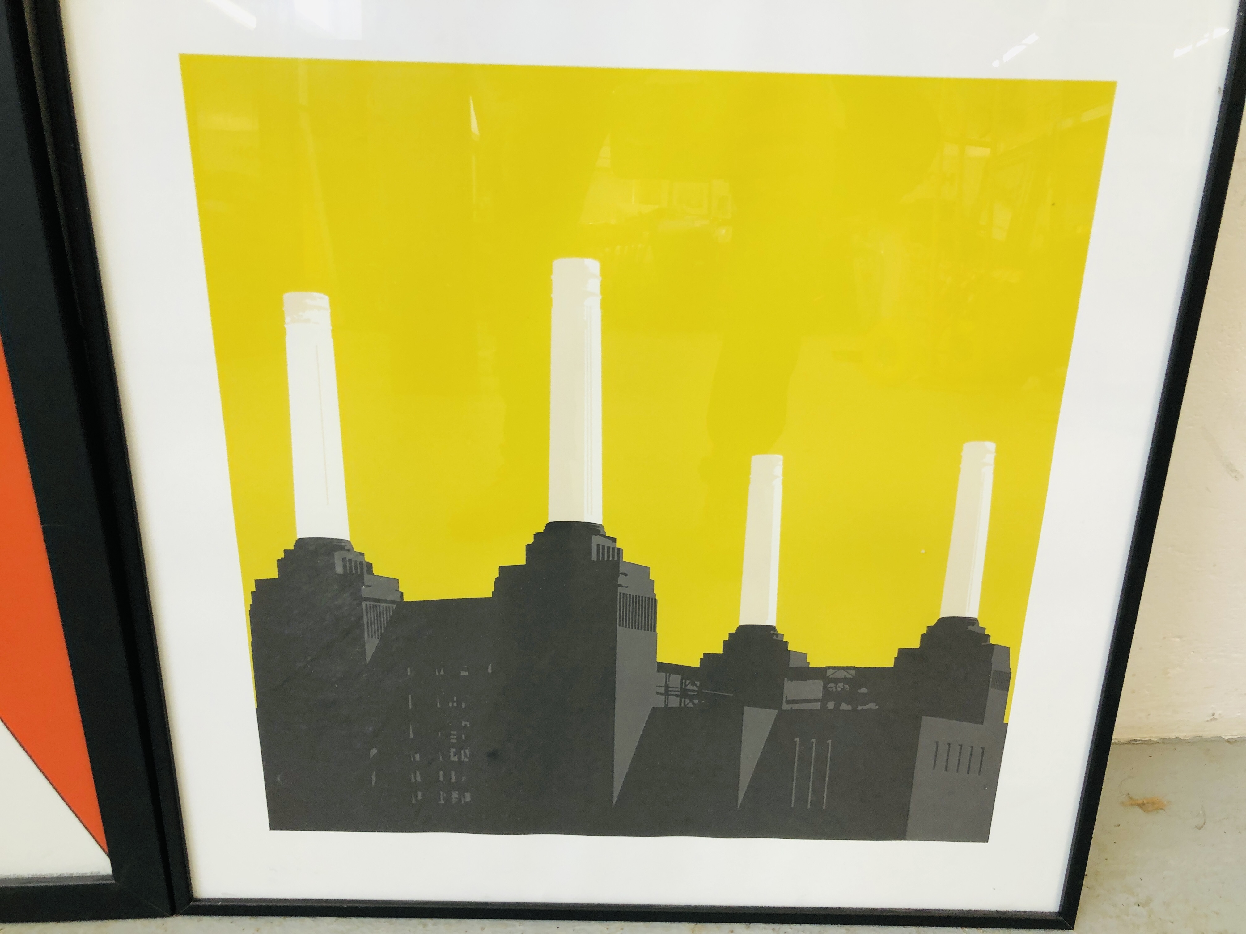 THREE MODERN FRAMED PRINTS IN THE JAYSON LILTEY STYLE TO INCLUDE BATTERSEA POWER STATION. - Image 2 of 4