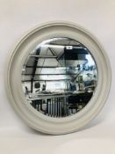 MODERN CROFT PORTHOLE GREY MIRROR, 68CM.