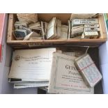 BOX WITH POSTCARDS AND CIGARETTE CARDS, SNAPSHOTS,