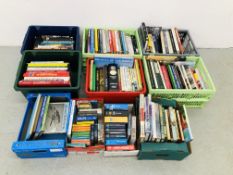 10 X BOXES OF ASSORTED BOOKS TO INCLUDE RAILWAY, CLASSIC CARS, TRANSPORT ETC.