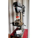 CLARKE HEAVY DUTY GEARED PILLAR DRILL MODEL UN050 MOUNTED ON TROLLEY WITH VICE ATTACHMENT - SOLD AS