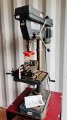 CLARKE HEAVY DUTY GEARED PILLAR DRILL MODEL UN050 MOUNTED ON TROLLEY WITH VICE ATTACHMENT - SOLD AS