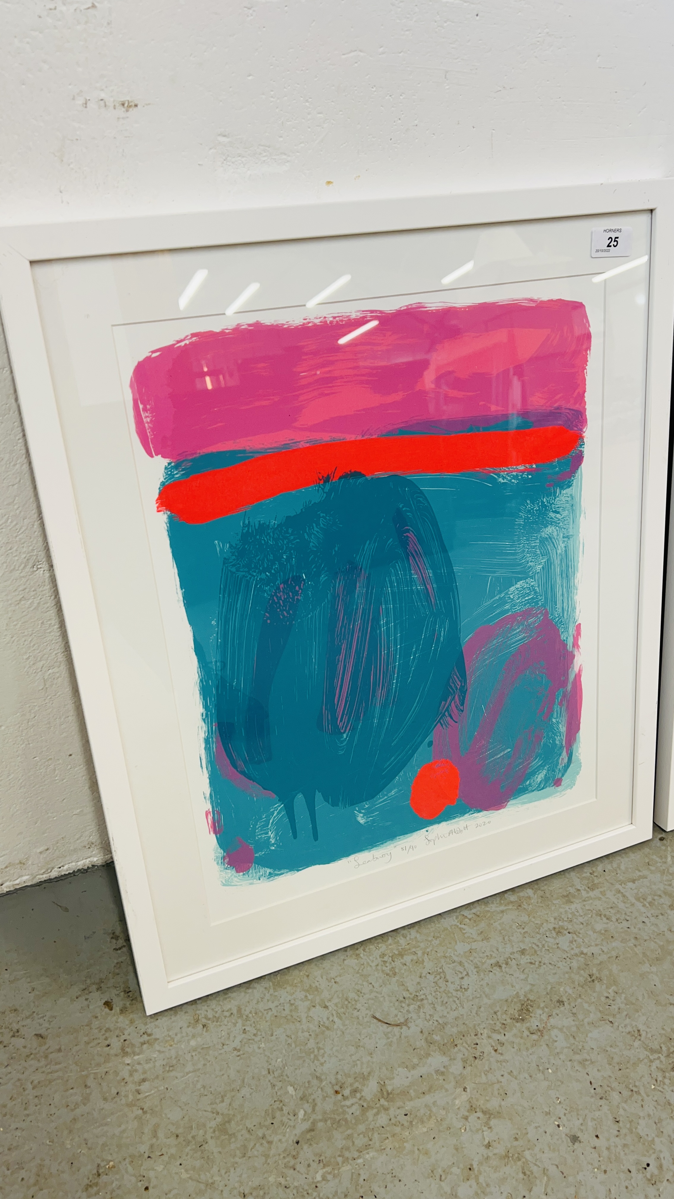 THREE LIMITED EDITION FRAMED MODERN ART / ABSTRACT PRINTS BEARING PENCIL SIGNATURE SOPHIE ABBOTT - Image 2 of 7