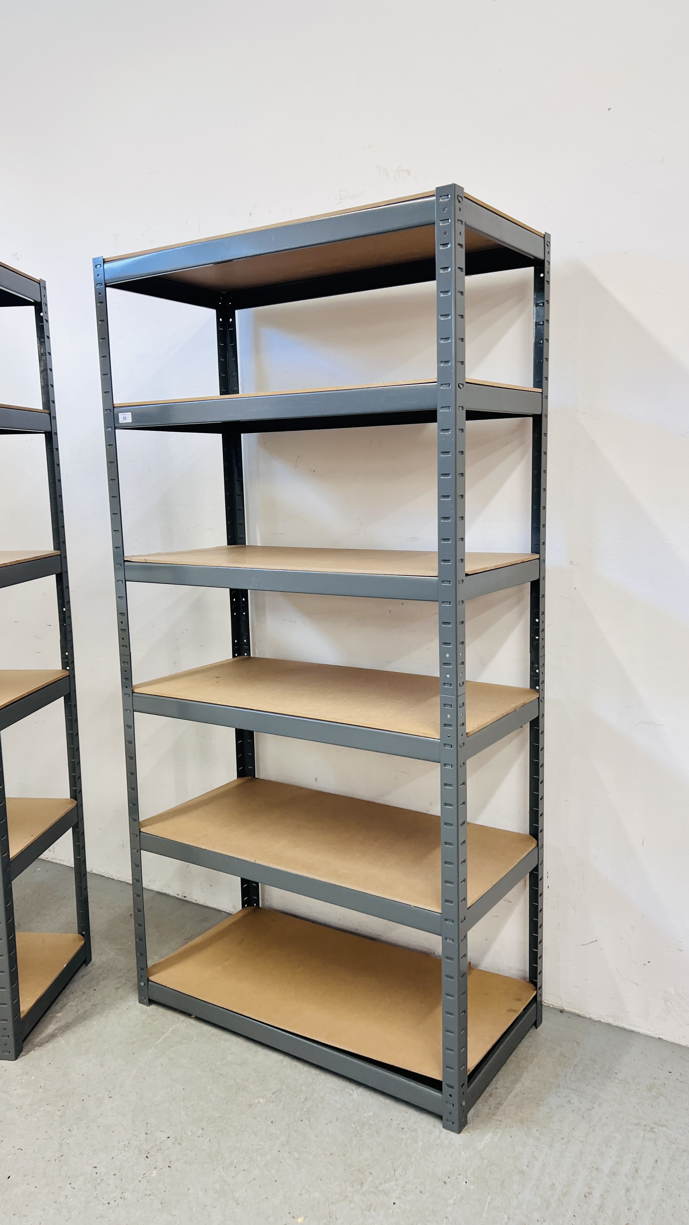 2 X 6 TIER METAL SHELVING RACKS - Image 2 of 4