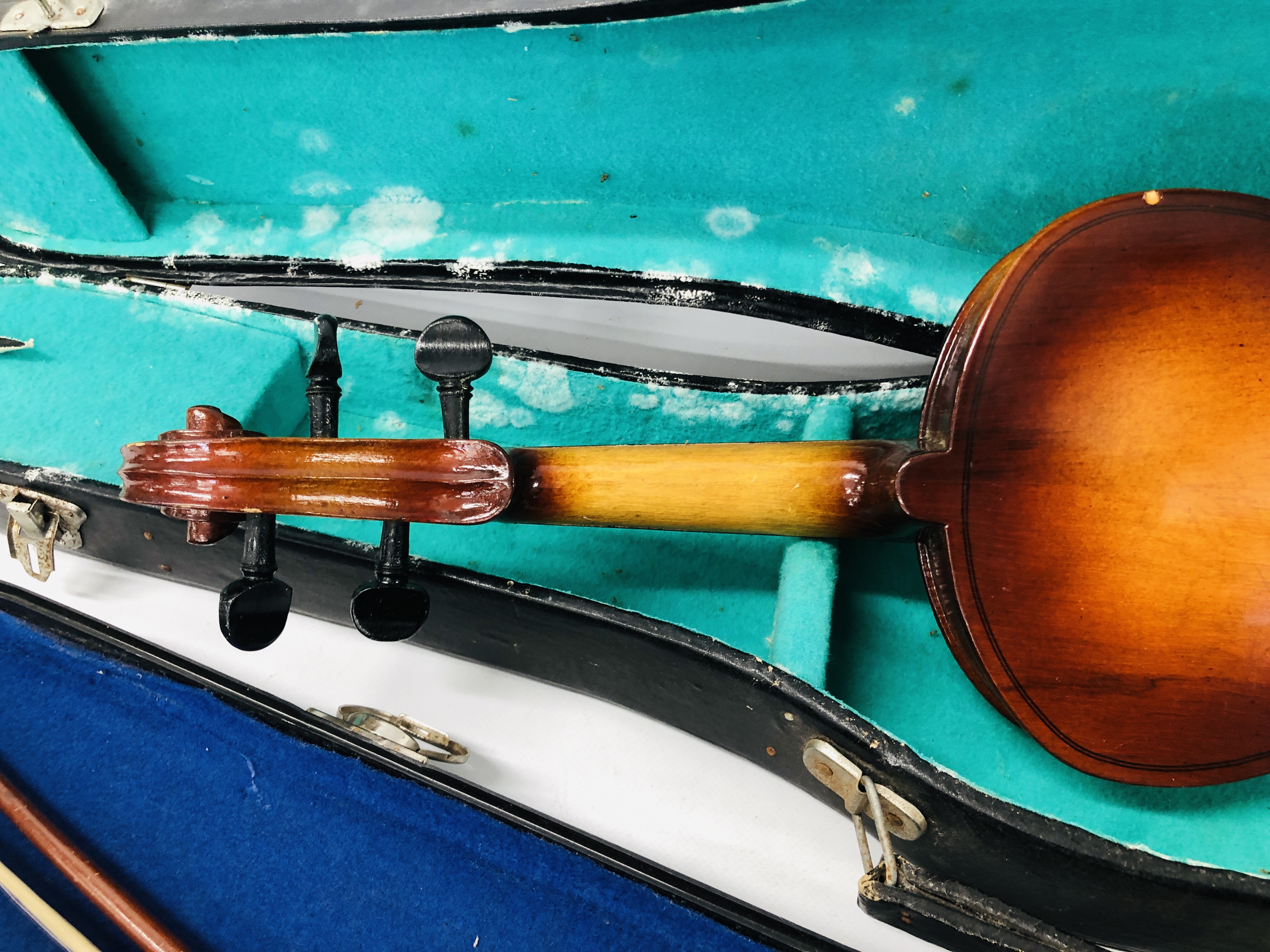 TWO VINTAGE VIOLINS IN FITTED HARD CASES - Image 9 of 11