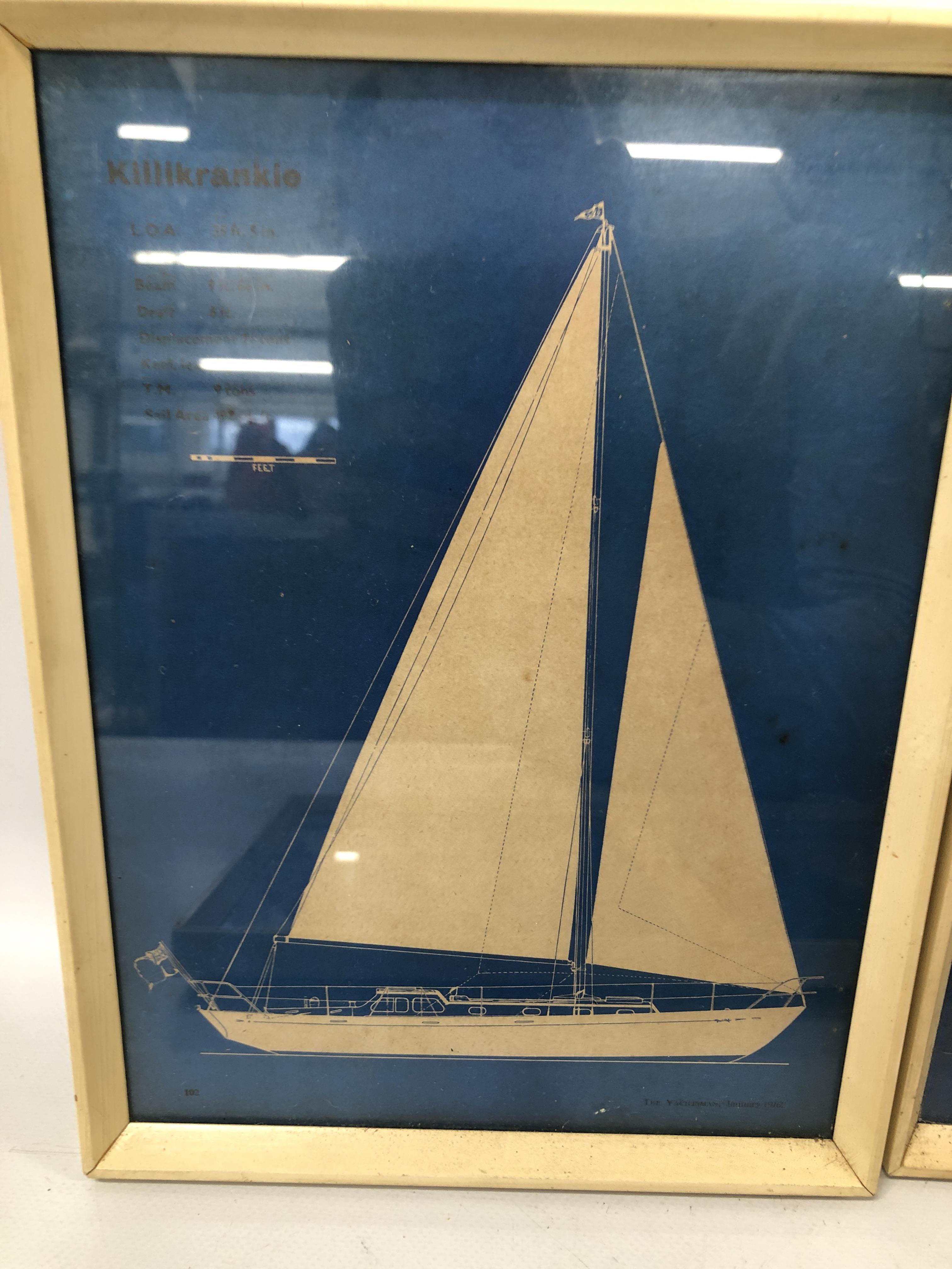 VINTAGE 6 X SET OF WHITE FRAMED PRINTS OF YACHTS APPROX 23 X 30 EACH. - Image 7 of 8