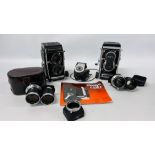 VINTAGE CAMERA EQUIPMENT TO INCLUDE MAMIYA C330 PROFESSIONAL F CAMERA,